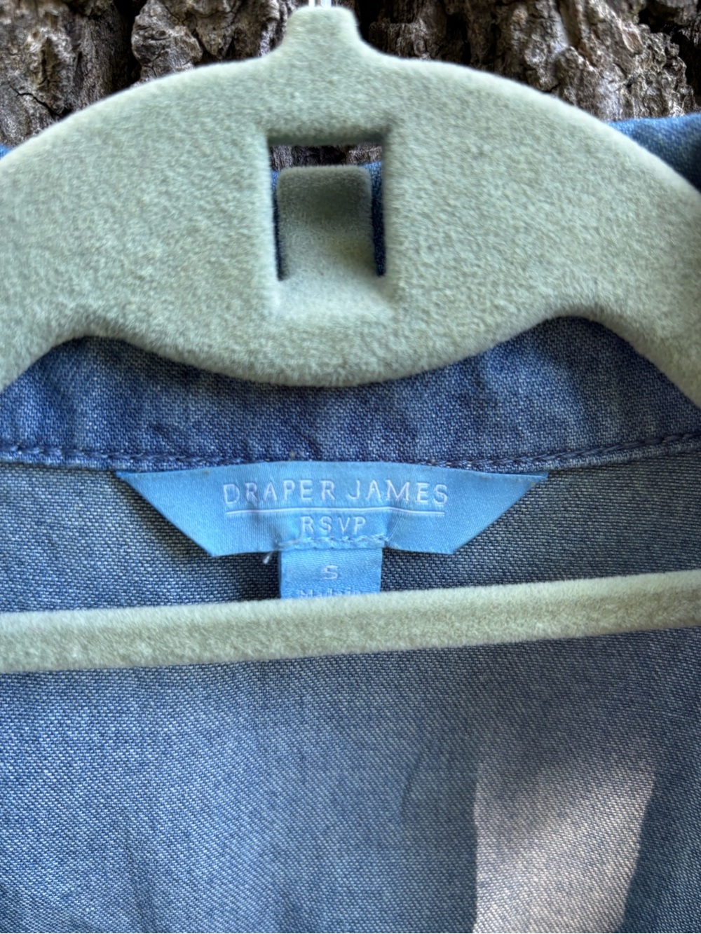 Draper James RSVP Sleeveless Blue Denim Shirt Dress with Tie Waist - Picture 3 of 3
